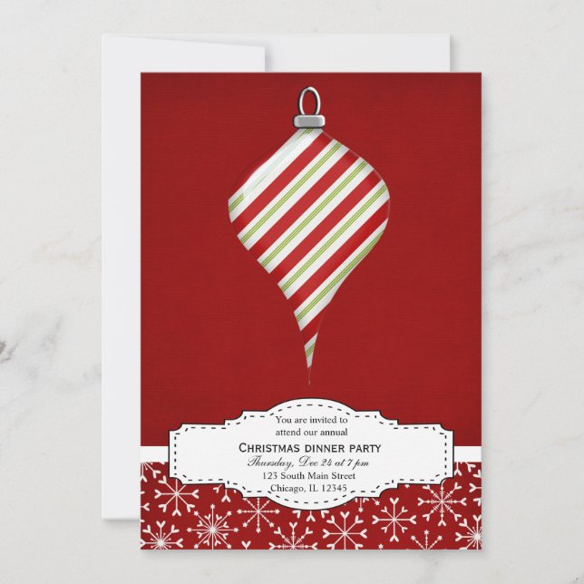 Christmas Decoration (Red) Invitation (Front)