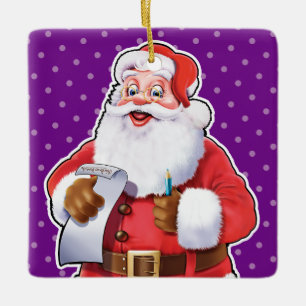 Christmas decoration Santa checking his list.