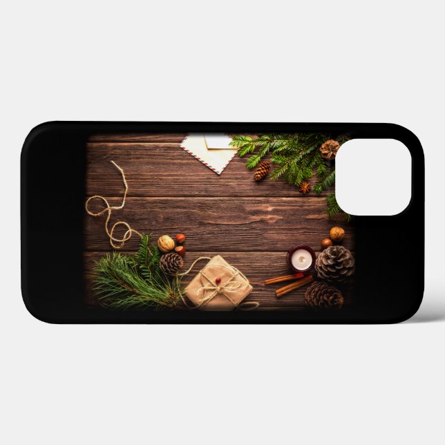 Christmas Decoration with Barn Wood and Pine Case-Mate iPhone Case (Back (Horizontal))