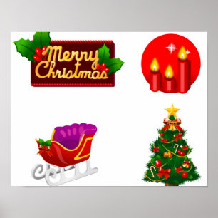 Christmas decorations against white background
