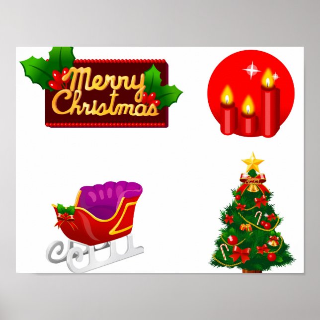 Christmas decorations against white background (Front)