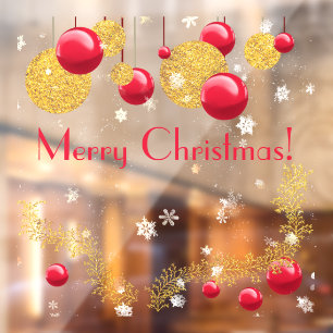 Christmas decorations and snow