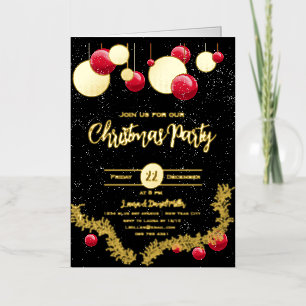 Christmas decorations and snow foil greeting card