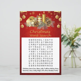 Christmas decorations christmas word search game