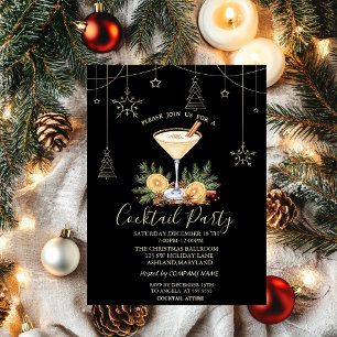 Christmas Decorations Cocktail Orange Christmas  Invitation