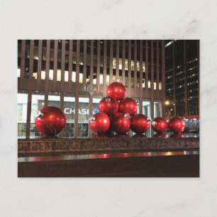 Christmas Decorations in Rockefeller Centre, NYC Holiday Postcard