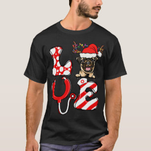 Christmas Decorations Nurse Love Pug T-Shirt