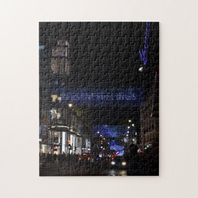 Christmas Decorations, Oxford Street, London UK Jigsaw Puzzle (Vertical)