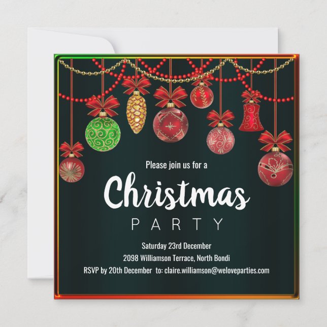 Christmas Decorations Party Invite (Front)