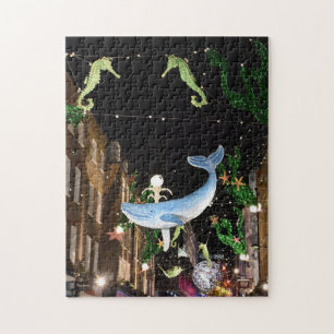 Christmas Decorations, SoHo, London UK Jigsaw Puzzle