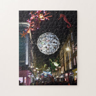 Christmas Decorations, SoHo, London UK Jigsaw Puzzle