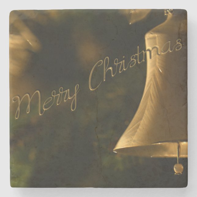 Christmas Decorative Bell Stone Coaster (Front)