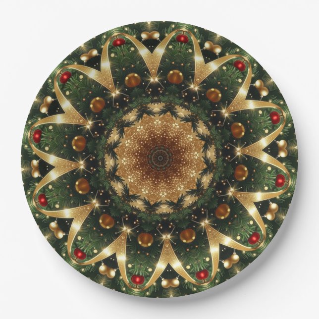 Christmas Decorative Holiday Paper Plate (Front)