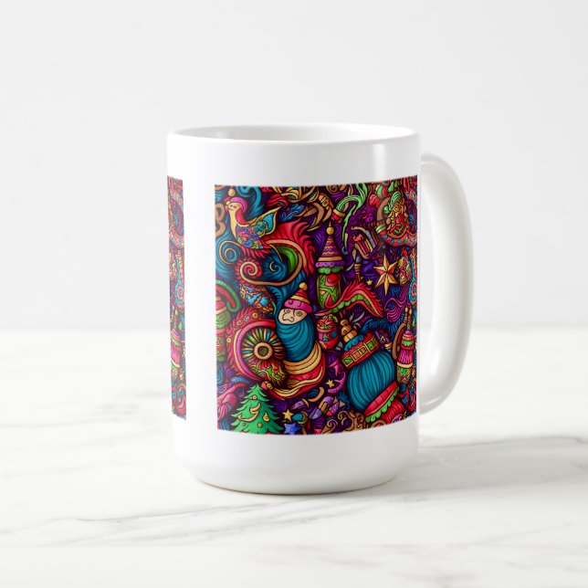 Christmas Decorative Pattern Classic Mug, 15 oz  Coffee Mug (Front Right)