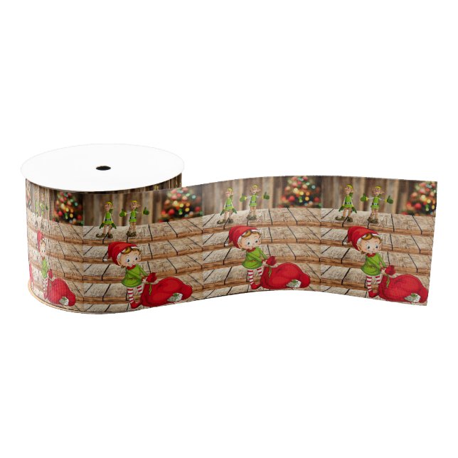 Christmas Decorative Ribbon, Elf Grosgrain Ribbon (Spool)