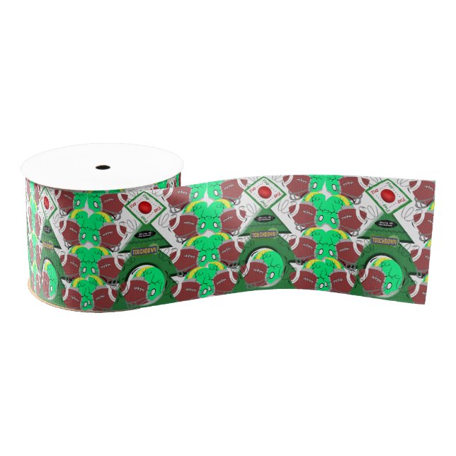 Christmas Decorative Ribbon, Football Grosgrain Ribbon (Spool)