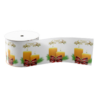 Christmas Decorative Ribbon, Happy Holidays Grosgrain Ribbon