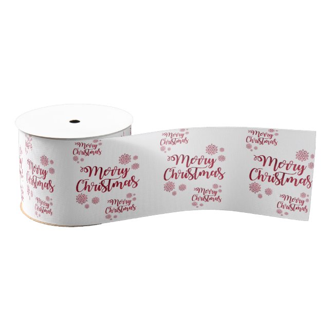 Christmas Decorative Ribbon, Merry Christmas Grosgrain Ribbon (Spool)