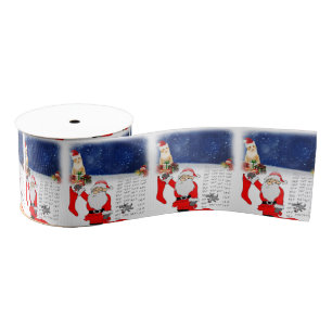Christmas Decorative Ribbon, Santa Grosgrain Ribbon