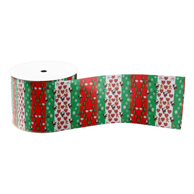 Christmas Decorative Ribbon, Santa Grosgrain Ribbon (Spool)