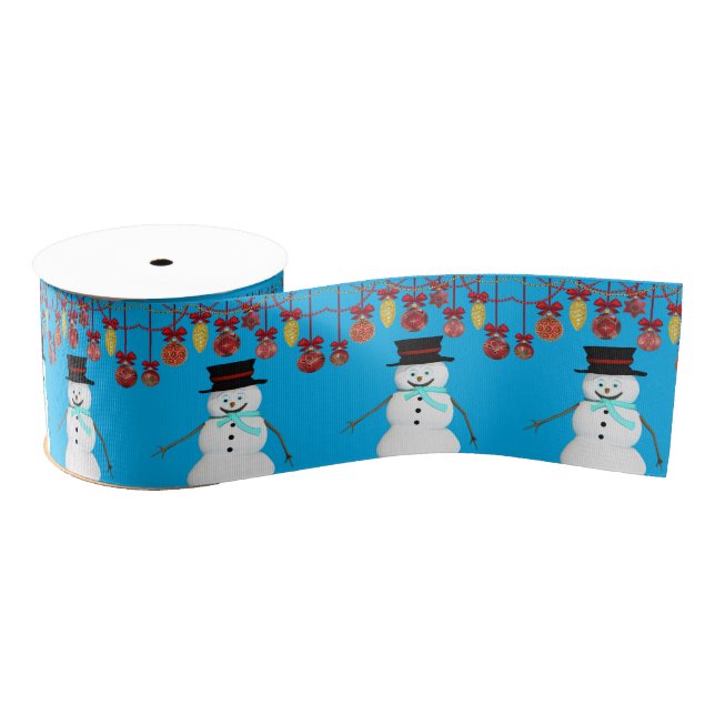 Christmas Decorative Ribbon, Snowman Grosgrain Ribbon (Spool)