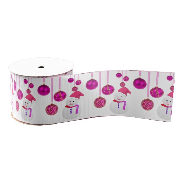 Christmas Decorative Ribbon, Snowman Grosgrain Ribbon (Spool)