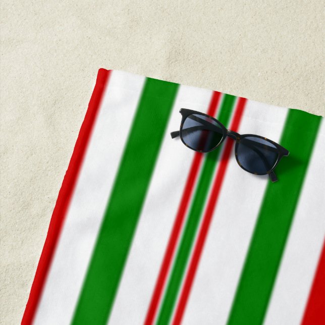 Christmas Decorative Stripes Beach Towel (In Situ)