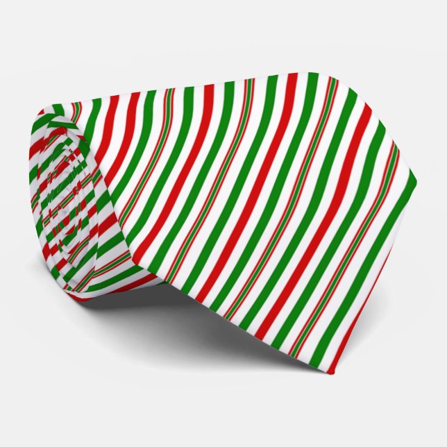 Christmas Decorative Stripes Tie (Rolled)