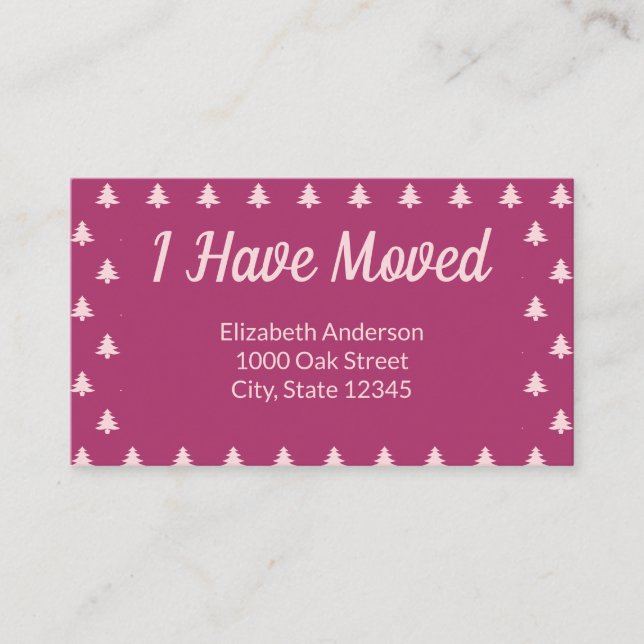 Christmas Deep Pink Holiday Moving Announcement (Front)