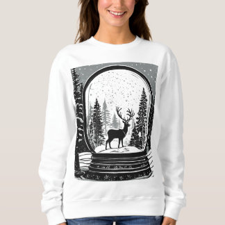 Christmas deer ans trees sweat-shirt for women sweatshirt