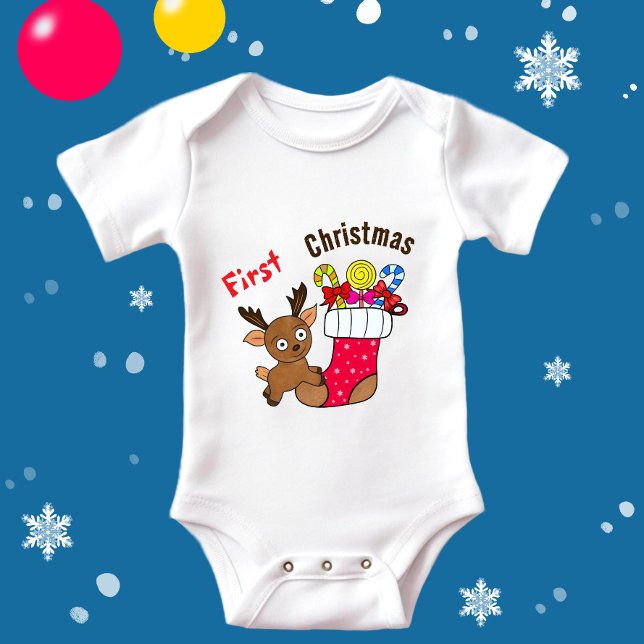 Christmas deer baby bodysuit (Creator Uploaded)