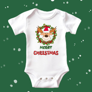 Christmas deer baby bodysuit