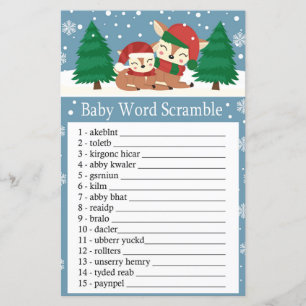 Christmas deer Baby word scramble game