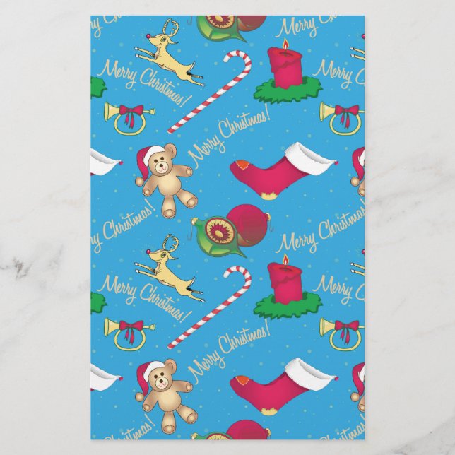 Christmas deer,bear and candle stationery (Front)