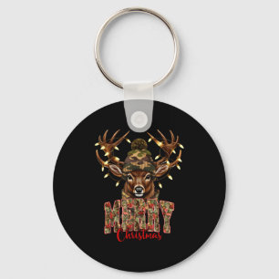 Christmas Deer Camouflage Hunting Camo Reindeer &a Key Ring