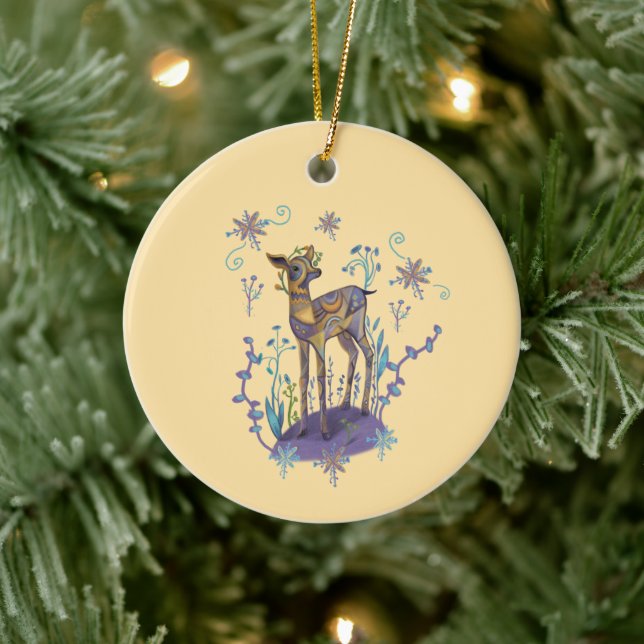 christmas deer ceramic tree decoration (Tree)