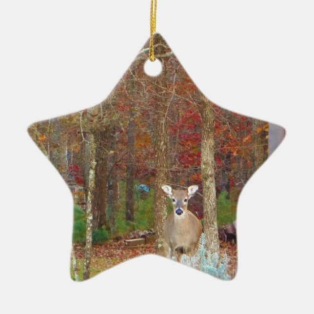 Christmas Deer Ceramic Tree Decoration (Front)
