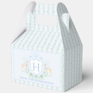 Christmas Deer Crest Monogram Favour Box