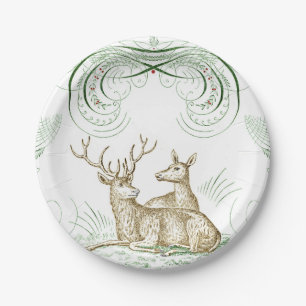 Christmas Deer Drink Coaster Paper Plate