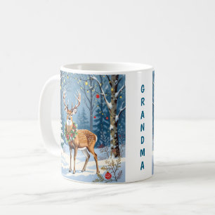 Christmas Deer Festive Winter Forest Personalised Coffee Mug