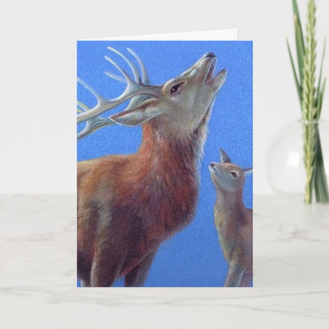Christmas deer fine art card (Front)