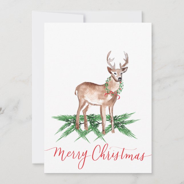 Christmas Deer Flat Cards (Front)