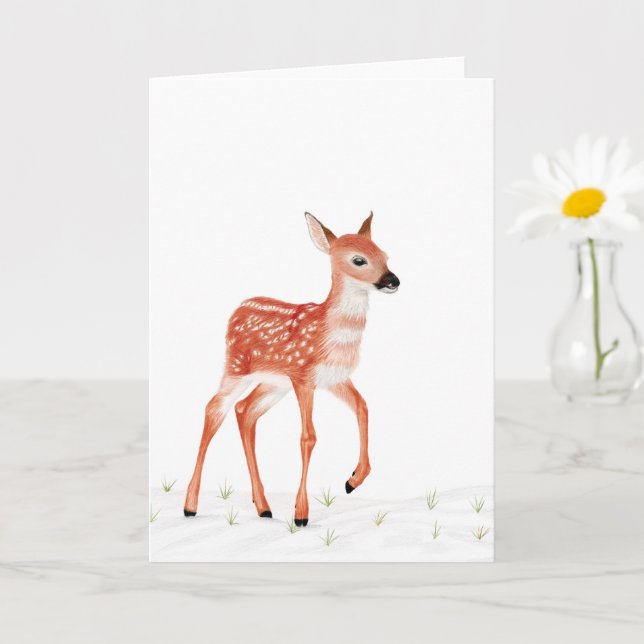 Christmas Deer foal  Card (Small Plant)