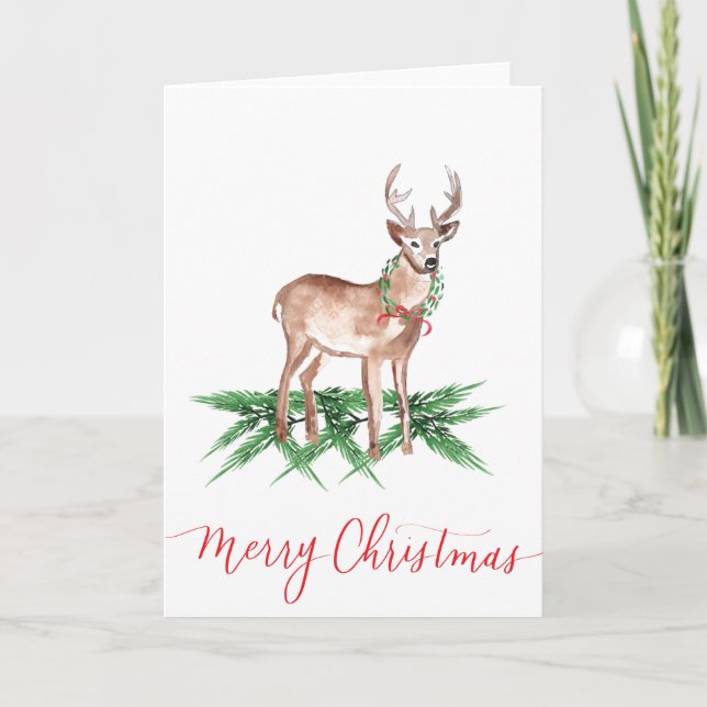 Christmas Deer Folded Cards (Front)