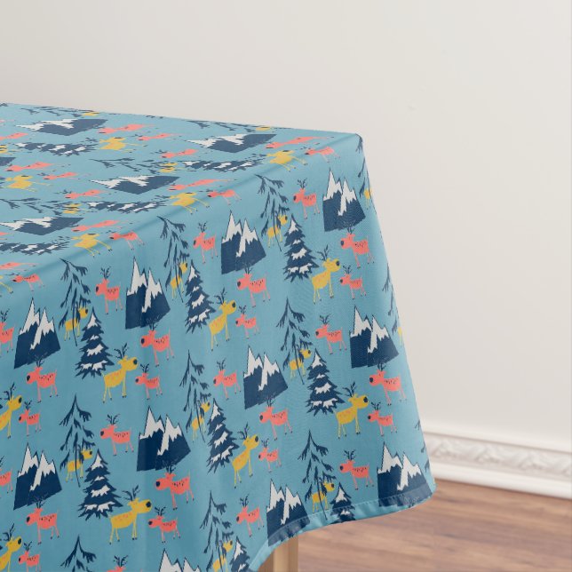 Christmas ,deer ,forest, Christmas trees, holiday, Tablecloth (In Situ)