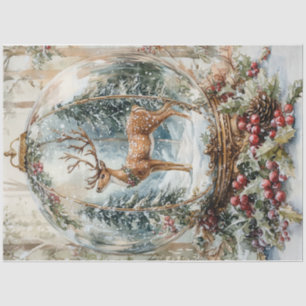 Christmas Deer Globe Tissue Paper