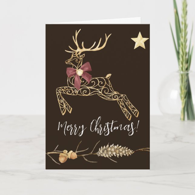 Christmas Deer Greeting Card (Front)