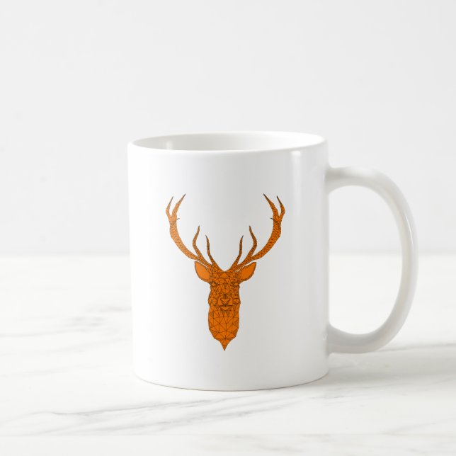 Christmas deer head abstract geometric pattern coffee mug (Right)