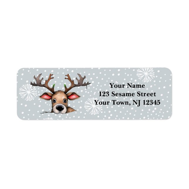 Christmas Deer Holiday Return Labels (Front)