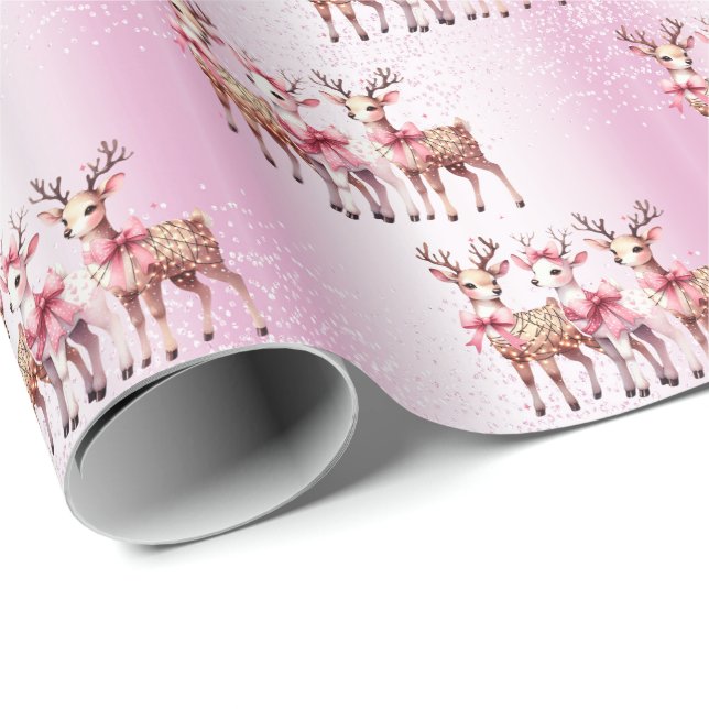 Christmas Deer Holiday Wrapping Paper (Roll Corner)